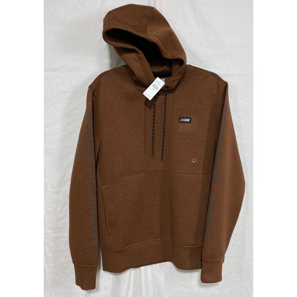 American Eagle Active 24 7 Hoodie Mid Weight Sweatshirt Brown Mens SZ M